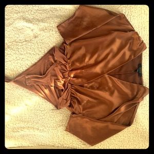 Bronze satin body suit